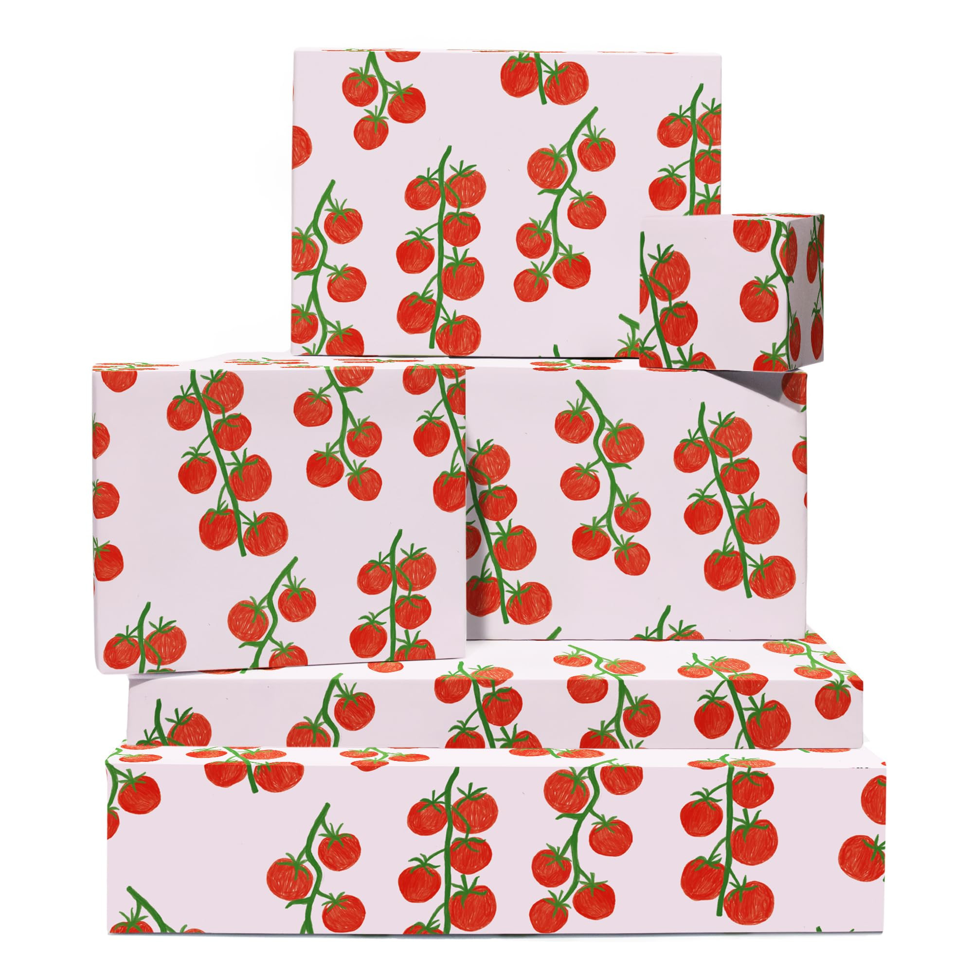 CENTRAL 23 Tomato Wrapping Paper - 6 Sheets Of Birthday Gift Wrap With Tags - Red Tomatoes Patter... | Amazon (US)
