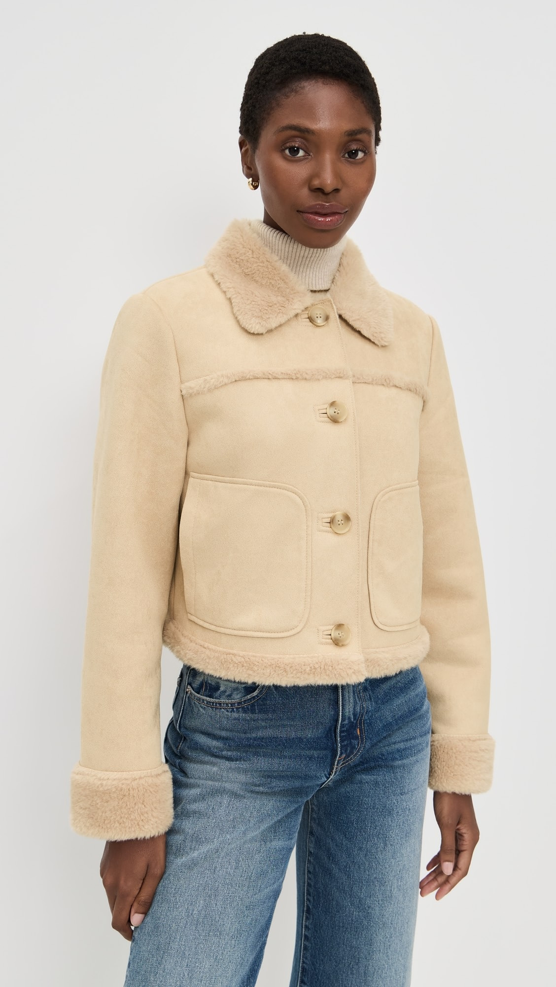 Astra Faux Suede Shearling Jacket | Shopbop