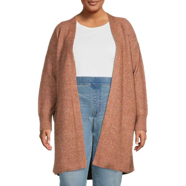 Terra & Sky Women's Plus Size Duster Cardigan Sweater, Midweight - Walmart.com | Walmart (US)