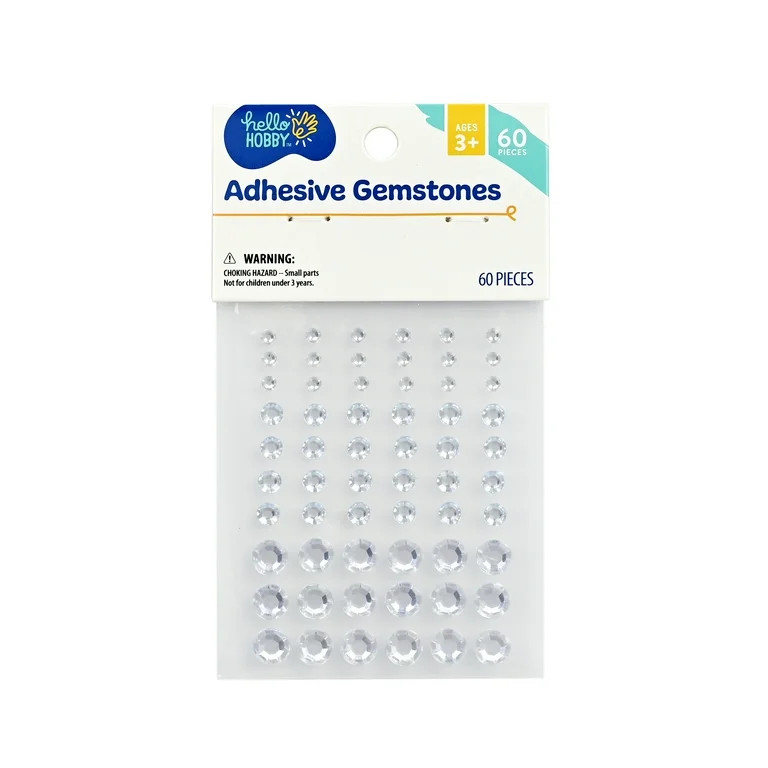 Hello Hobby Clear Round Adhesive Gemstones Stickers, 60 Piece Scrapbooking Embellishments | Walmart (US)
