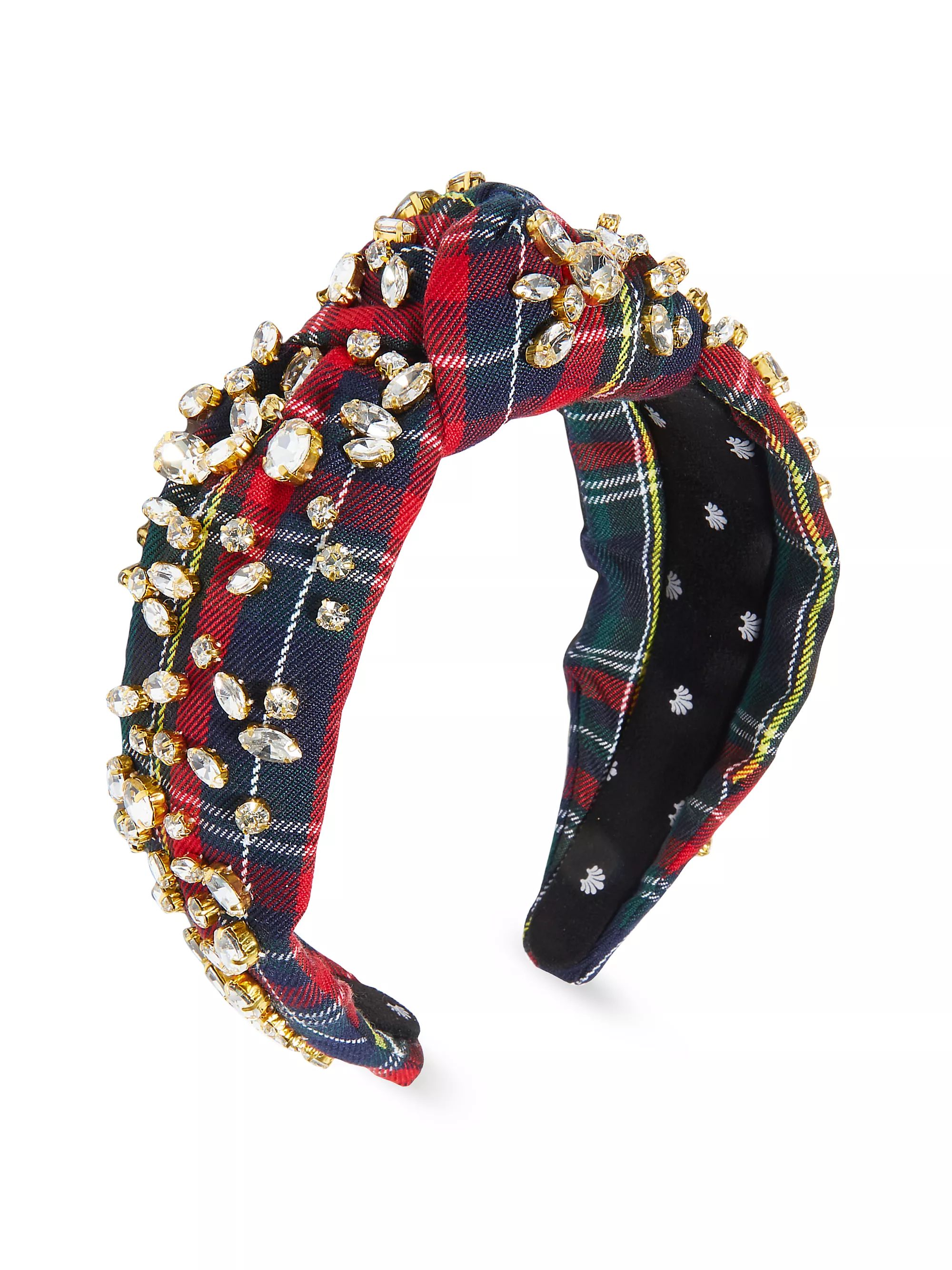 Crystal-Embellished Plaid Knotted Headband | Saks Fifth Avenue