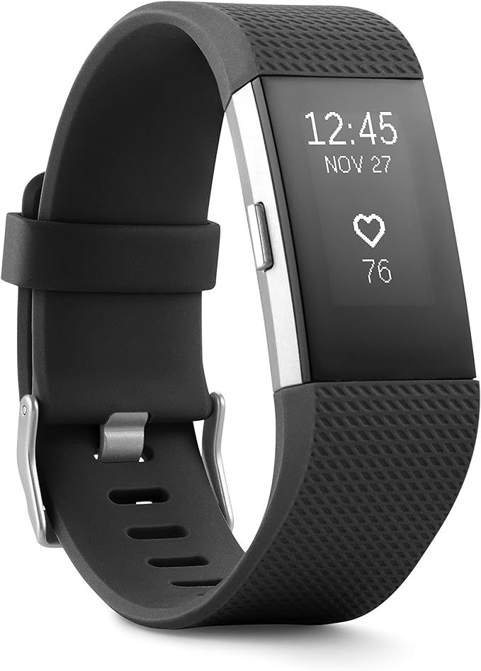 Fitbit Charge 2 Heart Rate + Fitness Wristband, Black, Large (US Version), 1 Count | Amazon (US)