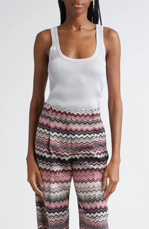 Missoni Metallic Tank in Silver at Nordstrom, Size 0 Us | Nordstrom