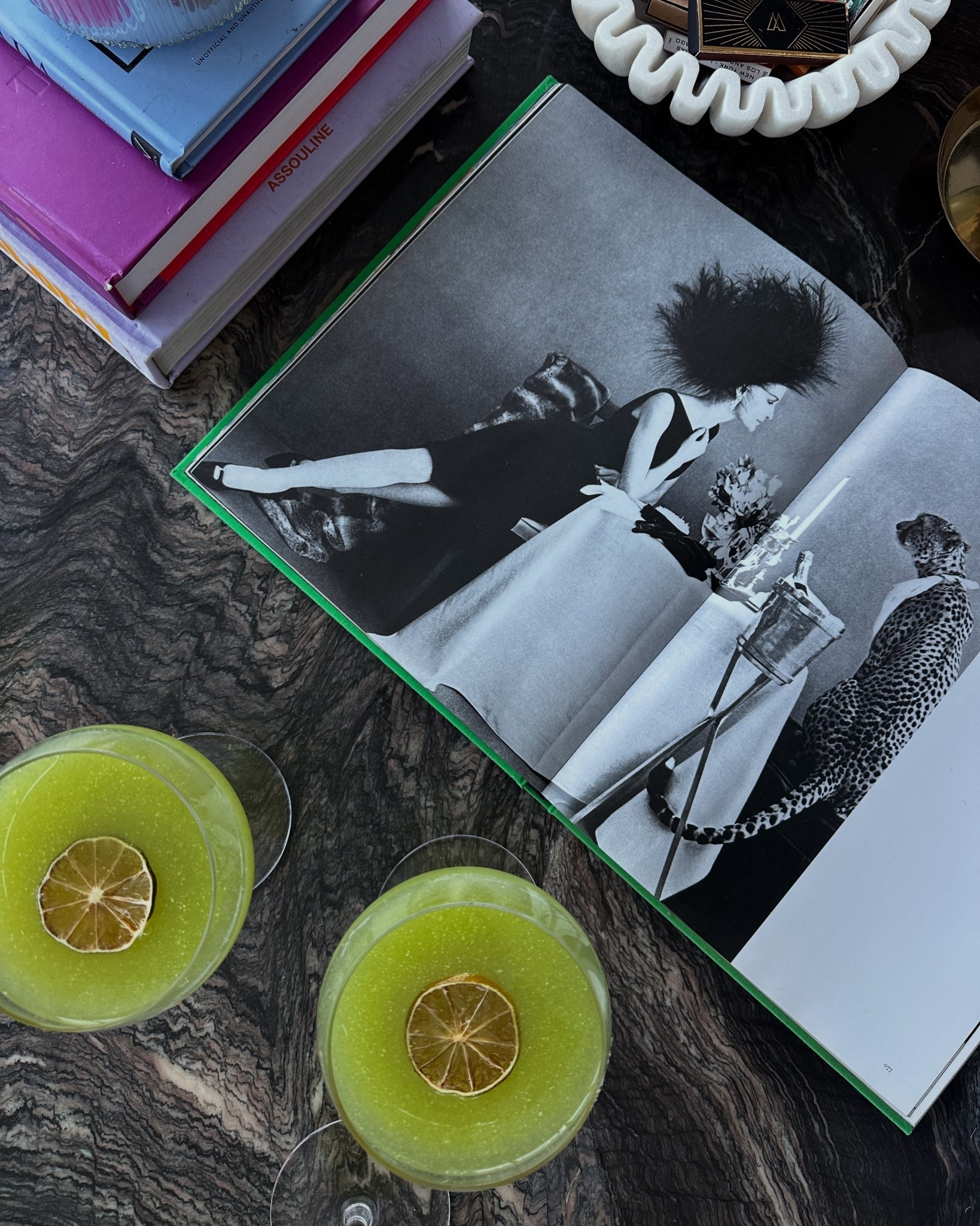 coupe glasses for summer cocktails & some fun coffee table styling ideas