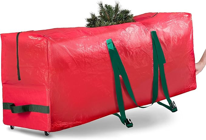 Rolling Large Christmas Tree Storage Bag - Fits Artificial Disassembled Trees, Durable Handles & ... | Amazon (US)