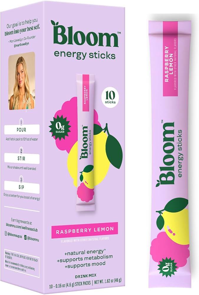 Bloom Nutrition Energy Drink Powder Packets, Sugar Free Energy Drink Mix with L-Theanine, B Vitam... | Amazon (US)