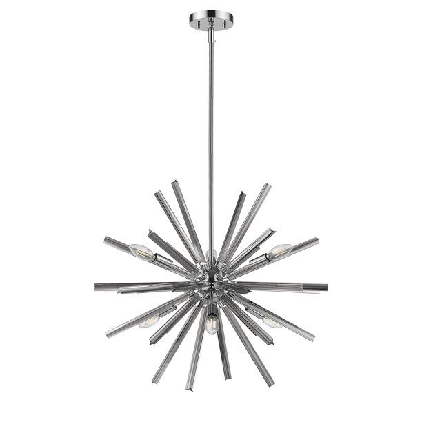 Harbin 6-Light Polished Chrome Modern Abstract Chandelier | Walmart (US)