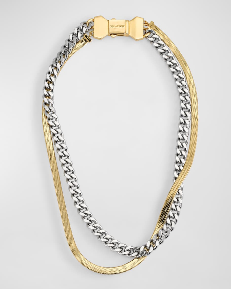 DEMARSON Nadine Layered Two-Tone Necklace | Neiman Marcus