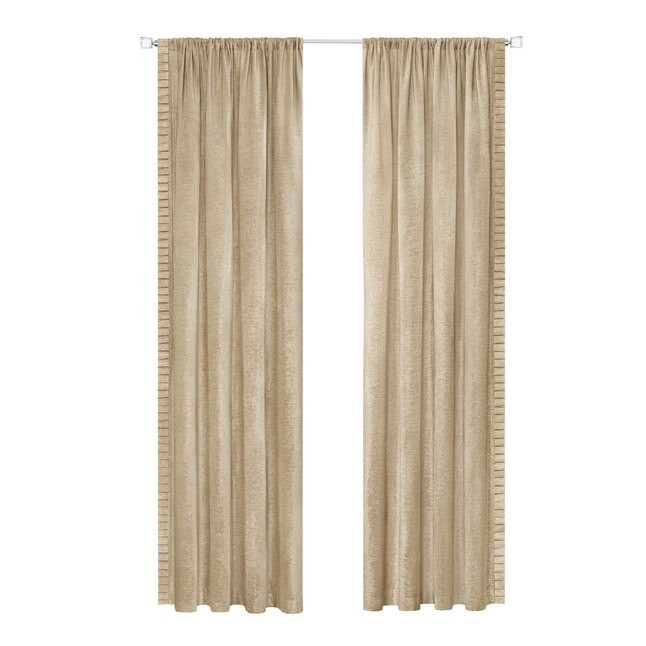 Achim 84-in Tan Light Filtering Rod Pocket Single Curtain Panel | Lowe's