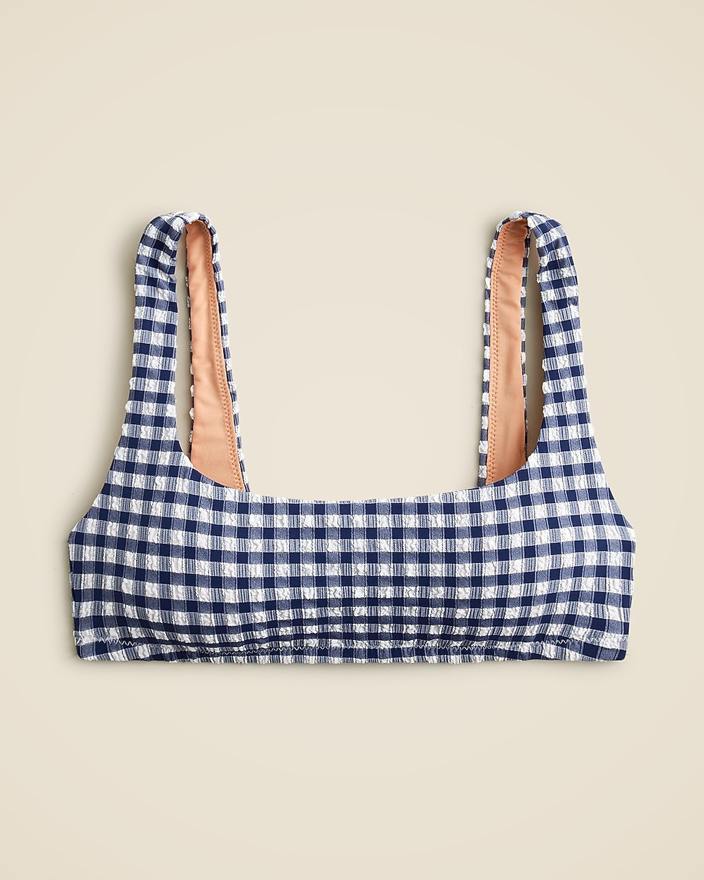 Squareneck bikini top in gingham | J. Crew US