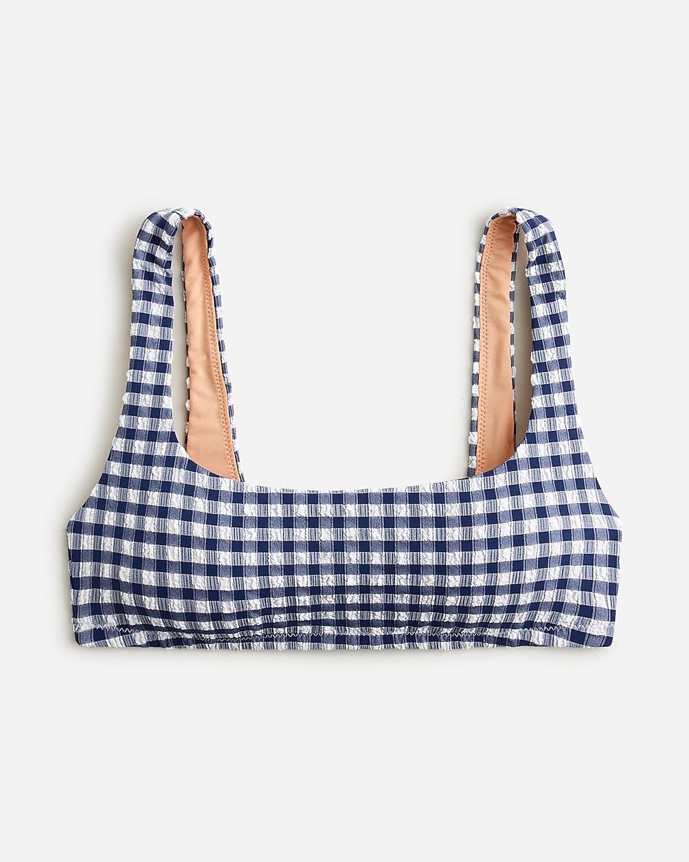 Squareneck bikini top in gingham | J.Crew US