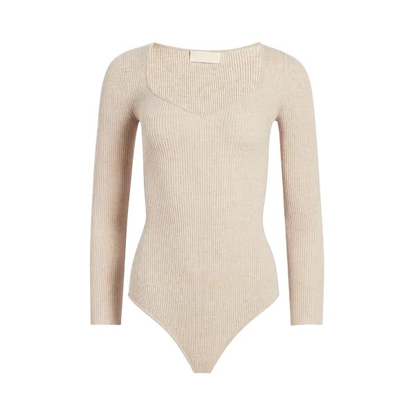 Sweetheart Sweater Bodysuit | Heather Oat - nuuds | nuuds