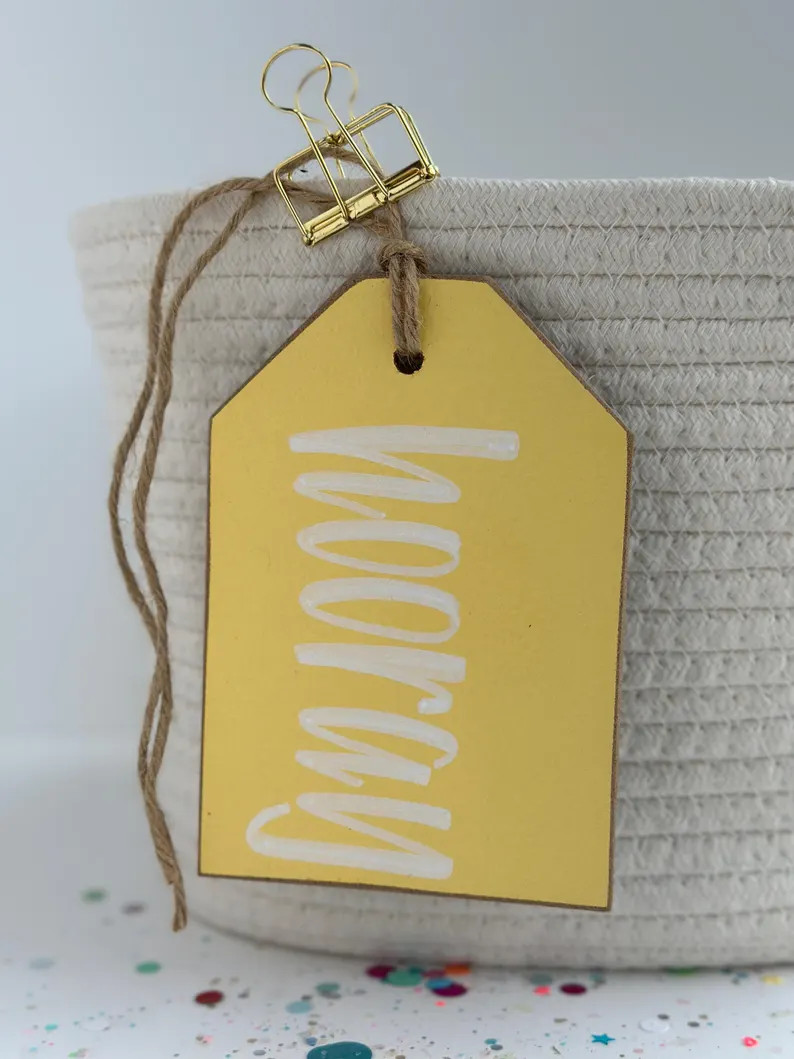 Easter Basket Tag, Yellow - Etsy | Etsy (US)
