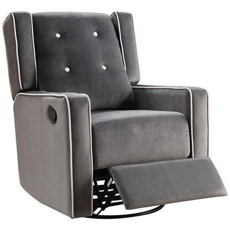 Odelia Swivel Glider Rocker Recliner by Naomi Home-Color:Gray,Fabric:Microfiber | Walmart (US)