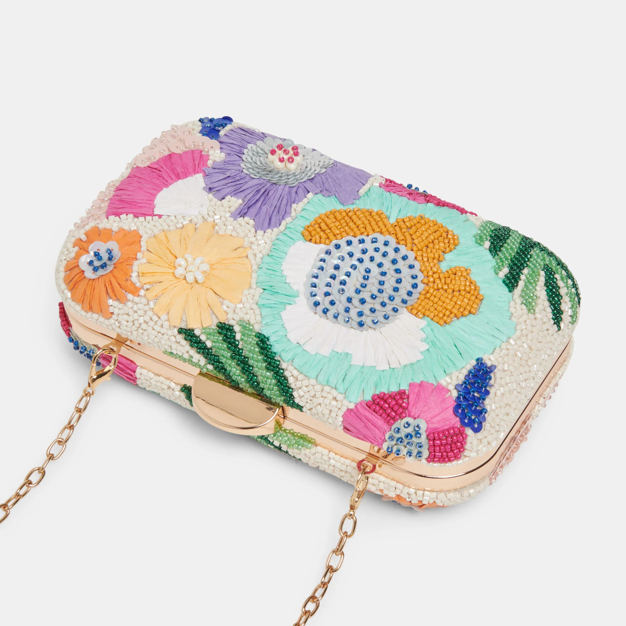 DAISY CLUTCH PASTEL MULTI BEADED | DolceVita.com