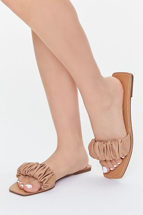 Ruched Faux Leather Sandals | Forever 21 (US)