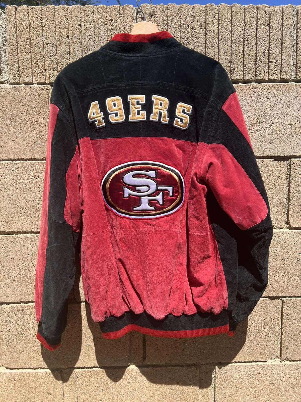 Vintage SF NFL Jacket Black and Red Size M | eBay US