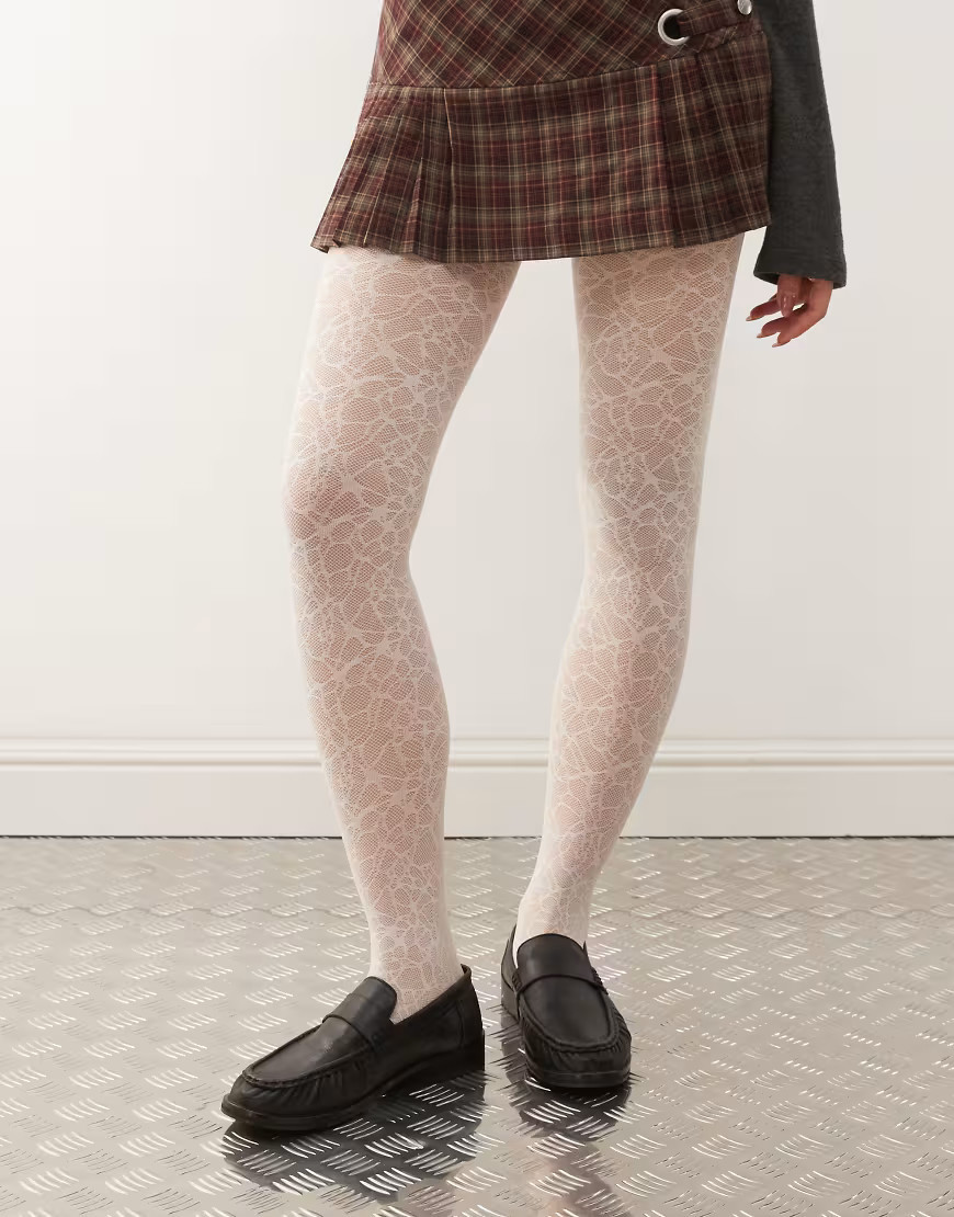 Weekday lace tights in off white | ASOS (Global)