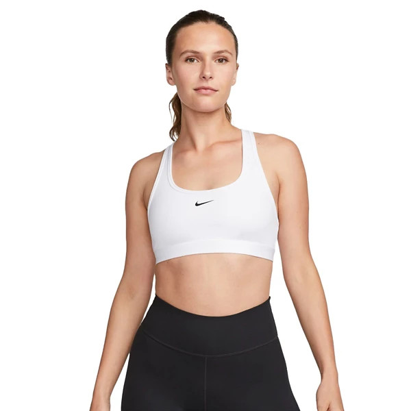 Women's Nike Volleyball Swoosh Light Support Sports Bra Small White/Black | Scheels