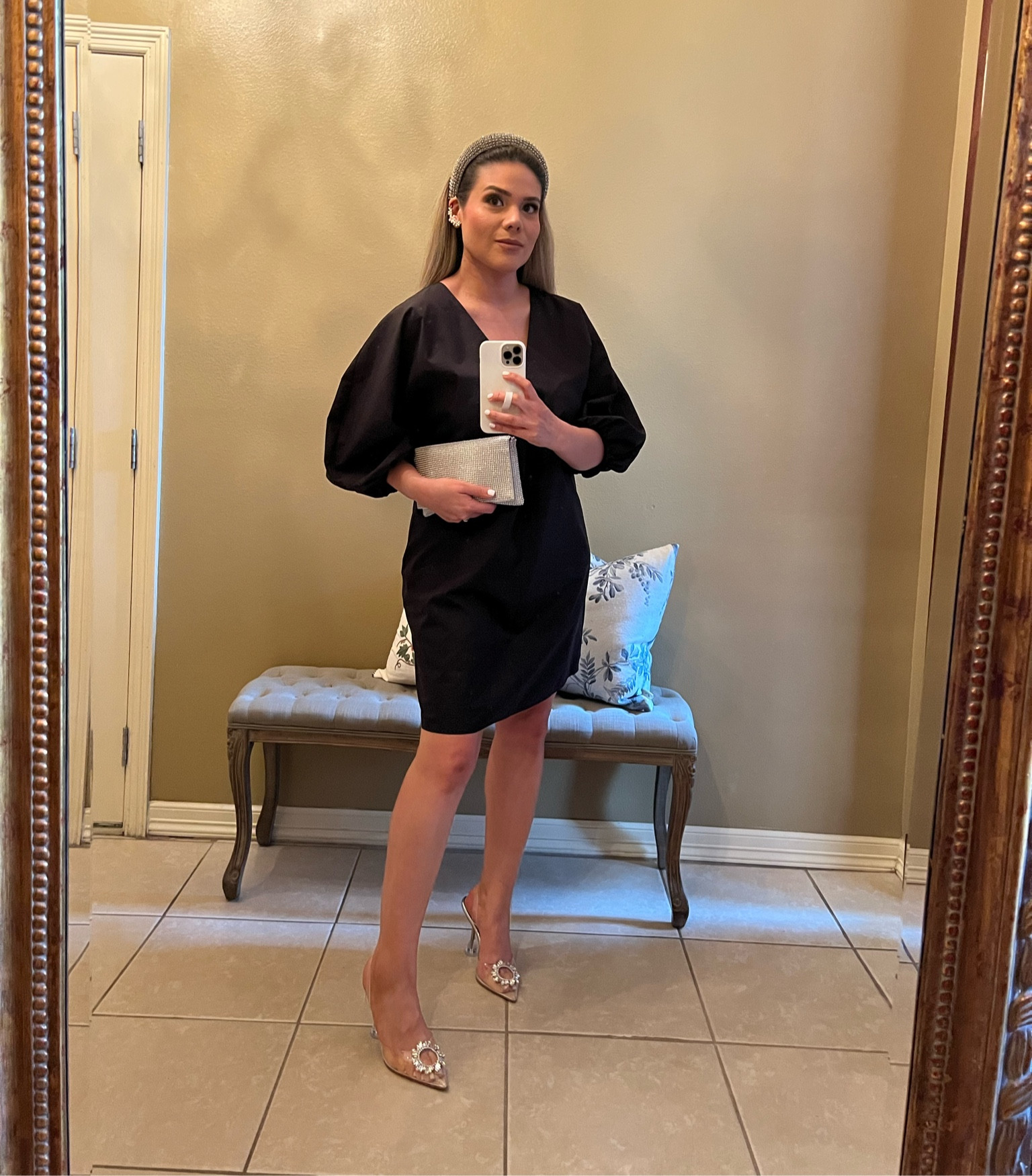 My shoes are on sale
Clear rhinestone embellished heels 
Shop the look
Amina muaddi 
Rhinestone clutch
Headband 
Amazon finds
Evening wear


#LTKshoecrush #LTKsalealert #LTKSeasonal