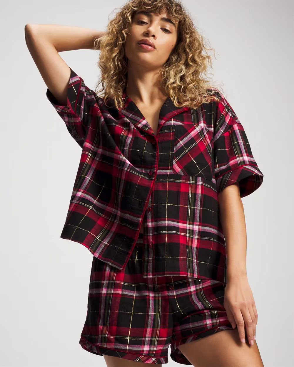 Short Sleeve Notch Collar Pajama Top | Soma | SOMA