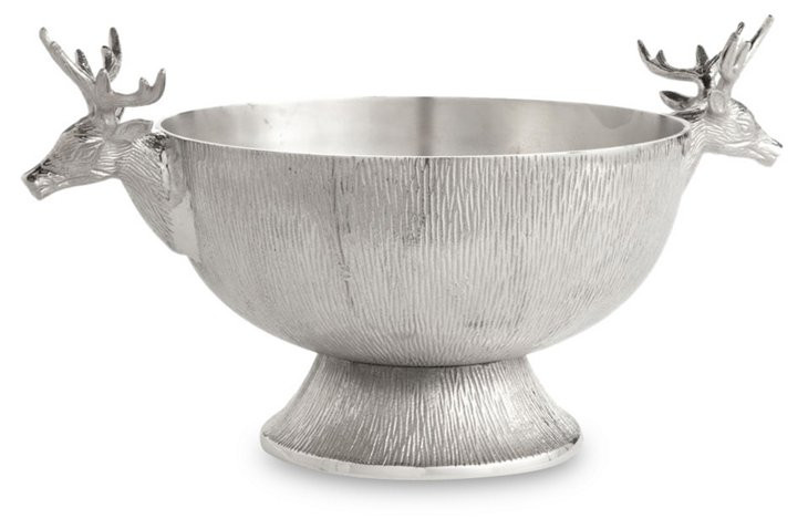 18" Teton Footed Decorative Bowl, Silver | One Kings Lane