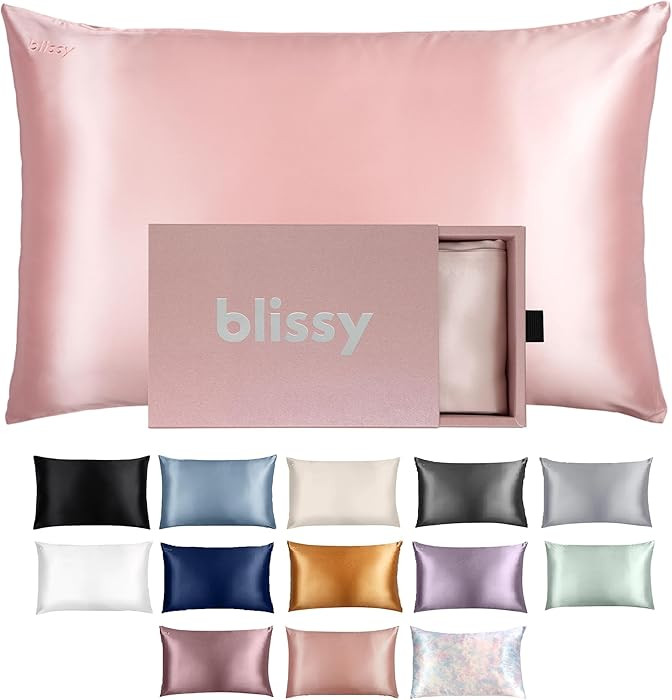 Blissy Silk Pillowcase - 100% Pure Mulberry Silk - 22 Momme 6A High-Grade Fibers - Silk Pillow Co... | Amazon (US)