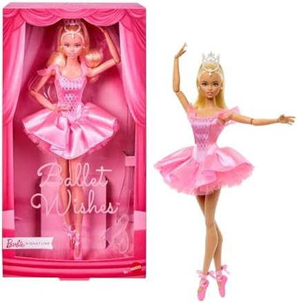Barbie Signature Ballet Wishes Doll, Collectible Fashion Doll in Satiny, Pink Tutu with Blonde Ha... | Amazon (US)