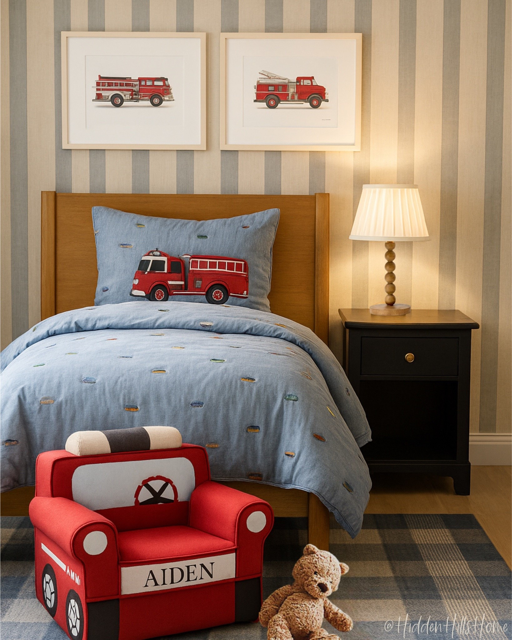 Boys bedroom ideas! Kids firetruck themed bedroom, toddler bedroom, big boy room, fire truck bedroom mood board, home decor, boys room design #boysroom

#LTKHome #LTKSaleAlert #LTKKids