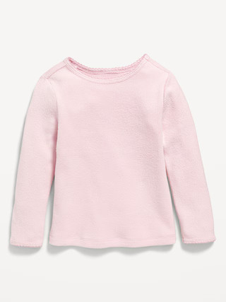 Cozy Long-Sleeve Waffle-Knit T-Shirt for Toddler Girls | Old Navy (US)