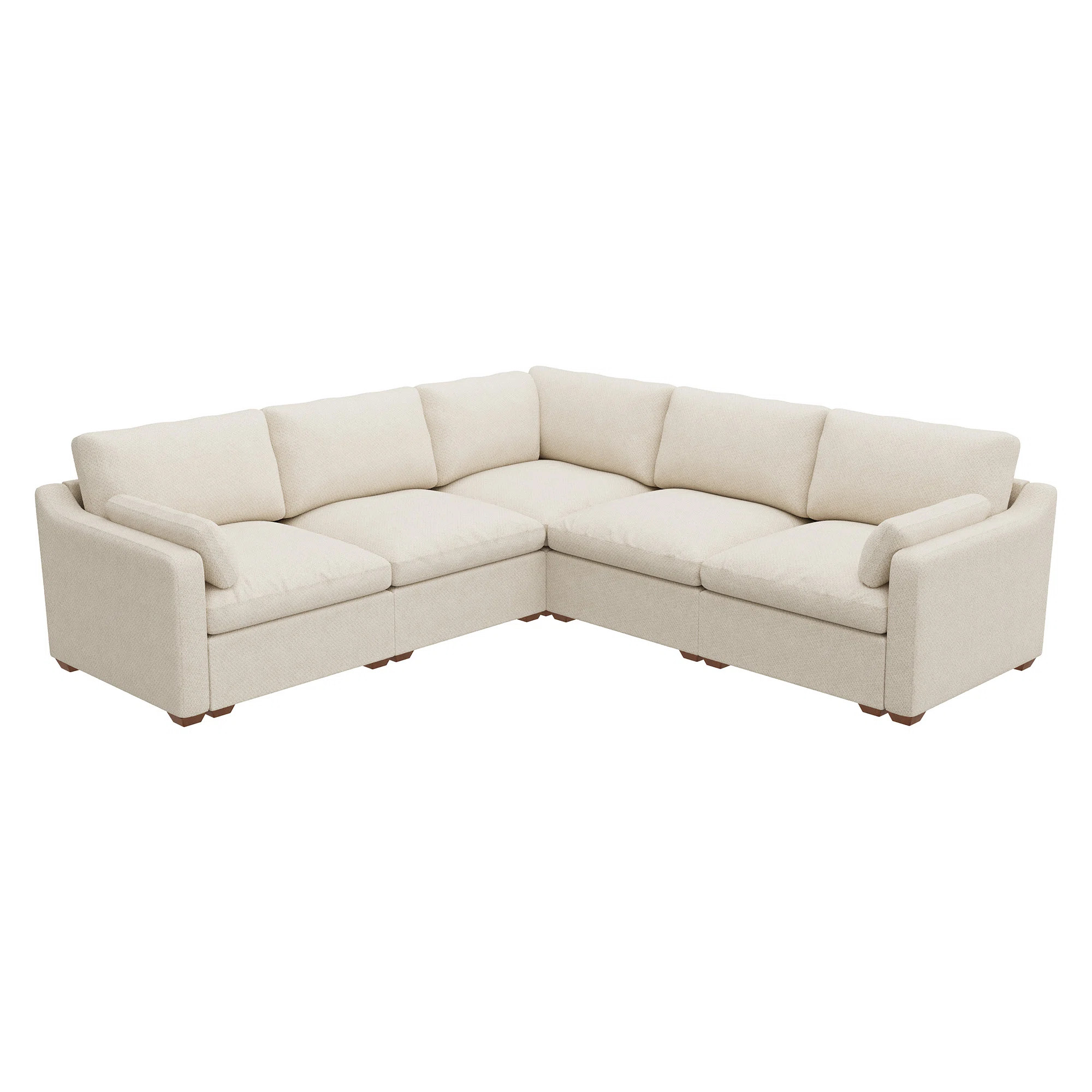 L-Shaped Corner Chenille Sectional Modular Upholstered Cloud Couch | Wayfair North America