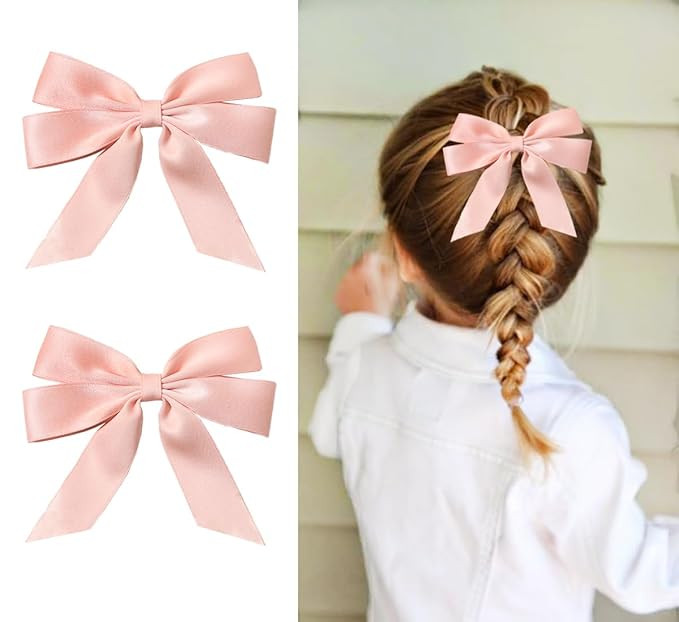 Furling Pompoms Cute Hair Bows for Women,Ribbon for Hair,Candy Color Bow Hair Clips with Tail,4.7... | Amazon (US)