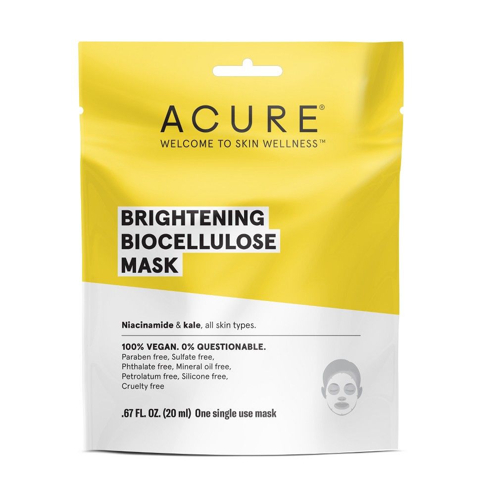 Acure Brilliantly Brightening Biocellulose Gel Mask Facial Treatment - 1ct | Target
