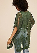 Floral Embroidered Mesh Kimono | Maurices