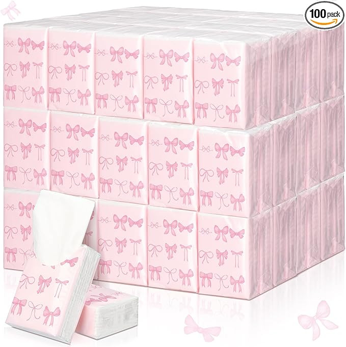 Therwen 100 Pack Pocket Tissues Travel Packs Bulk 1000 Sheet Mini Tissues Bulk 3 Ply Small Travel... | Amazon (US)