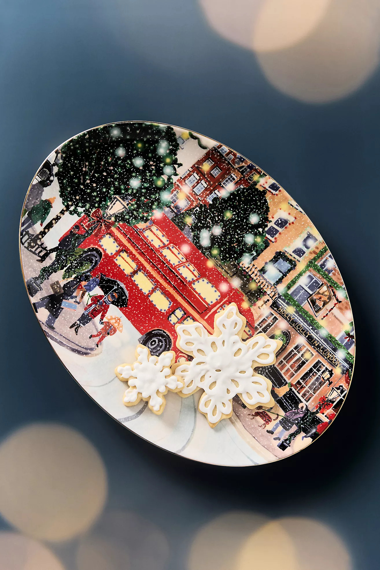Holiday in the City Stoneware Platter | Anthropologie (US)