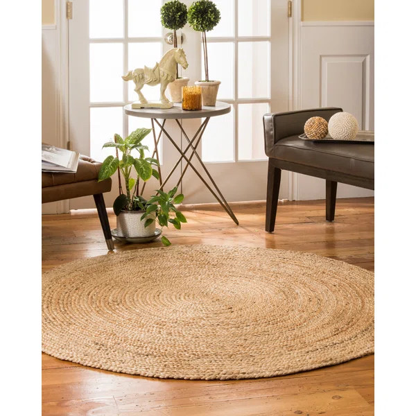Round Syston Handmade Braided Jute/Sisal Beige/Tan Area Rug | Wayfair North America