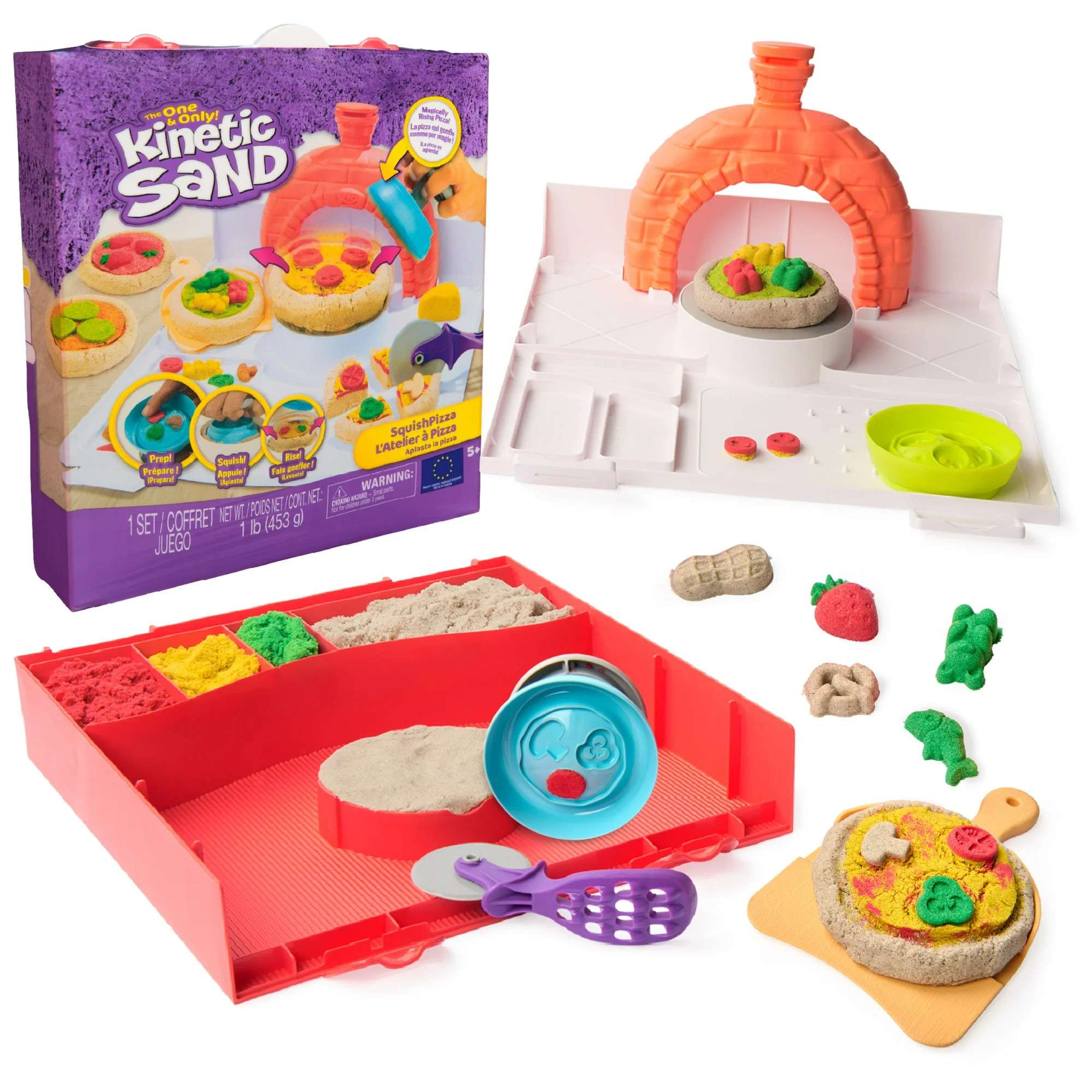 Kinetic Sand, SquishPizza Activity Playset with 1lb Play Sand & 5 Tools | Walmart (US)
