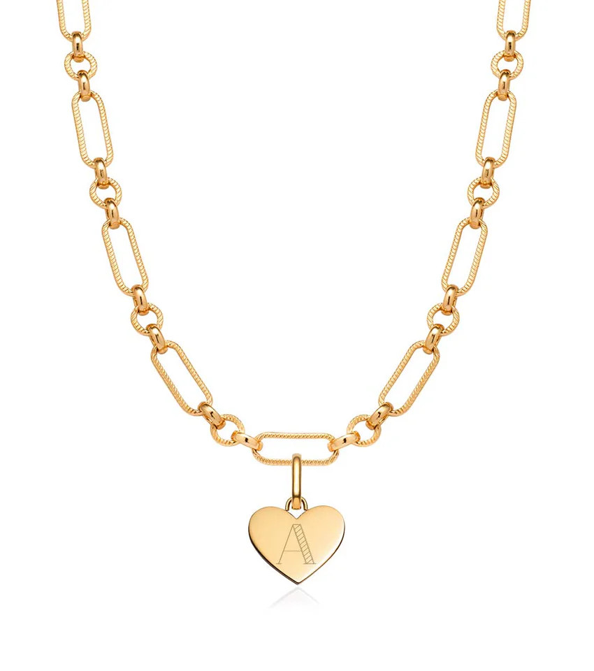 Heart Figaro Chain Necklace (Gold) | Abbott Lyon