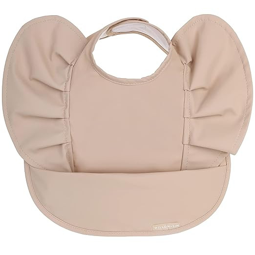 WILLOW + SIM Waterproof Baby Bib for Baby Girl - Better Than Silicone, Wipe Clean and Washable | Amazon (US)