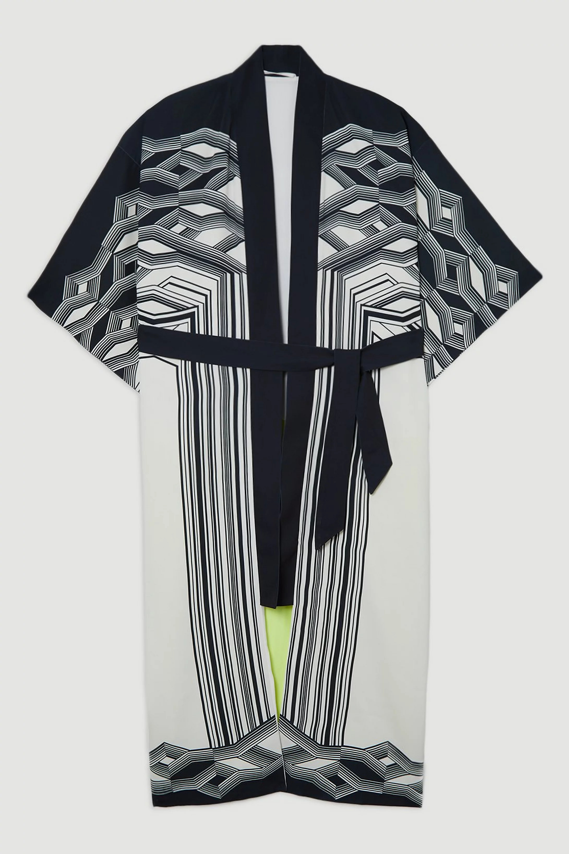 Amelia Graham Printed Statement Woven Maxi Kimono | Karen Millen UK + IE + DE + NL
