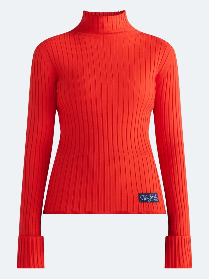 Free Assembly Women's Ribbed Mock Neck Sweater, Midweight, Sizes XXS-XXL | Walmart (US)