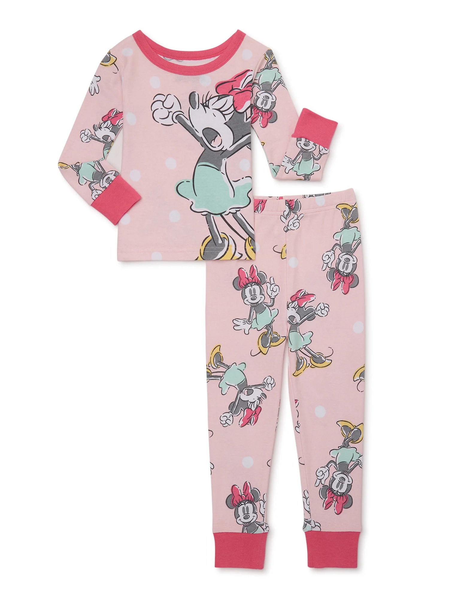 Character Toddler Long-Sleeve Snug-Fitting Pajama Set, 2-Piece, Sizes 12M-5T | Walmart (US)