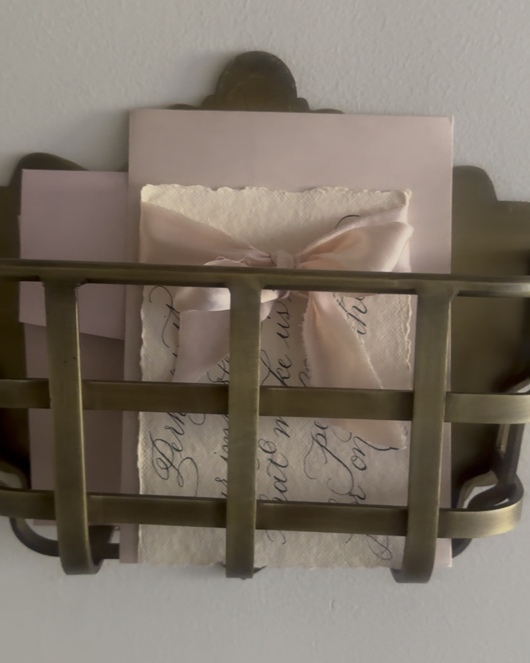 Antiqued Brass Mail Holder
Back in stock FINALLY and ready to preorder! 
I LOVE mine💕 it is my hallway and our holds cutest mail but I’m sure you could even use in a bathroom and hold small hand towels.. really anywhere 
