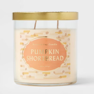15.1oz Lidded Glass Jar 2-Wick Pumpkin Shortbread Candle - Opalhouse™ | Target