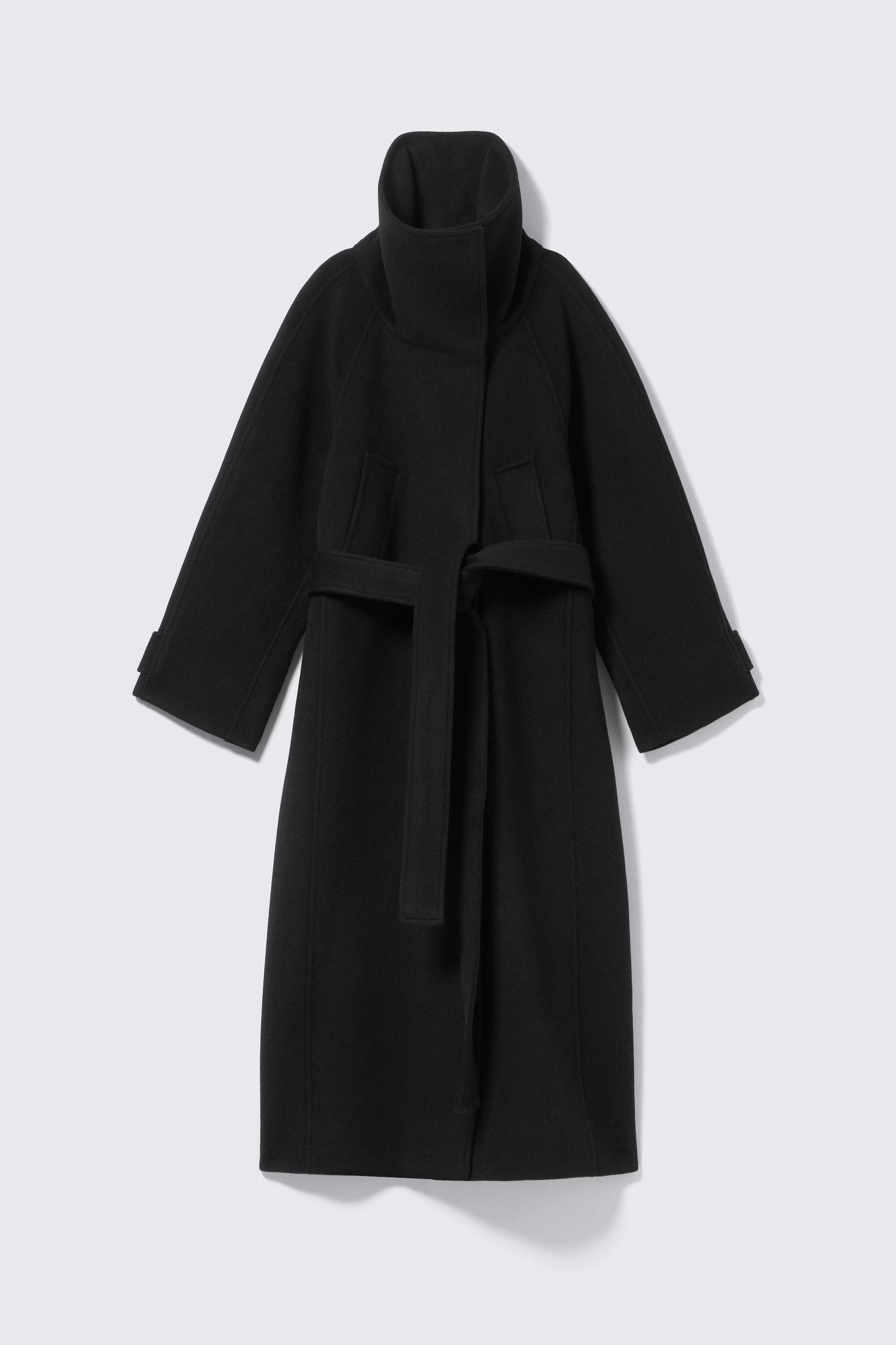 Long Funnel Neck Wool Coat | Weekday
