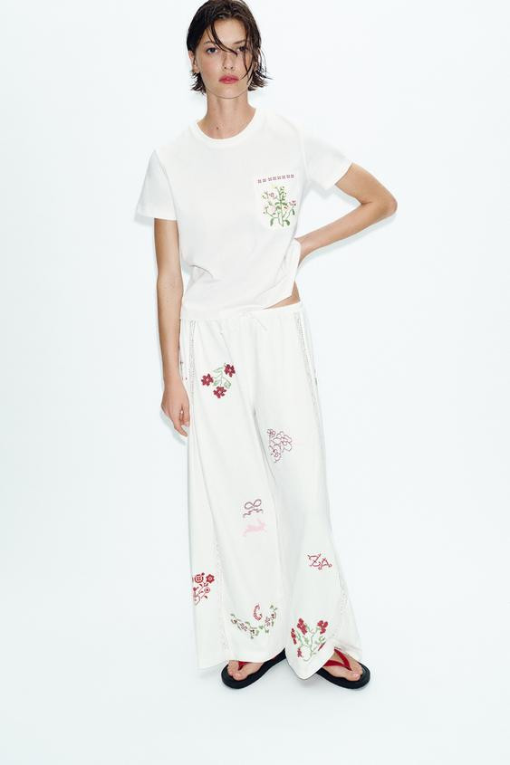 EMBROIDERED POCKET T-SHIRT | Zara US