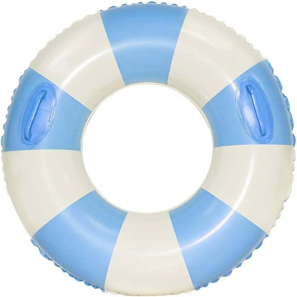 Large Swim Ring with Handles for Kids Adults,35 Inch Classic Striped Pool Inner Tubes,Inflatable ... | Amazon (US)