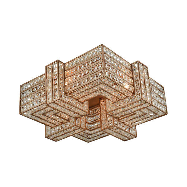 Lexicon Matte Gold Four-Light Flush Mount | Bellacor