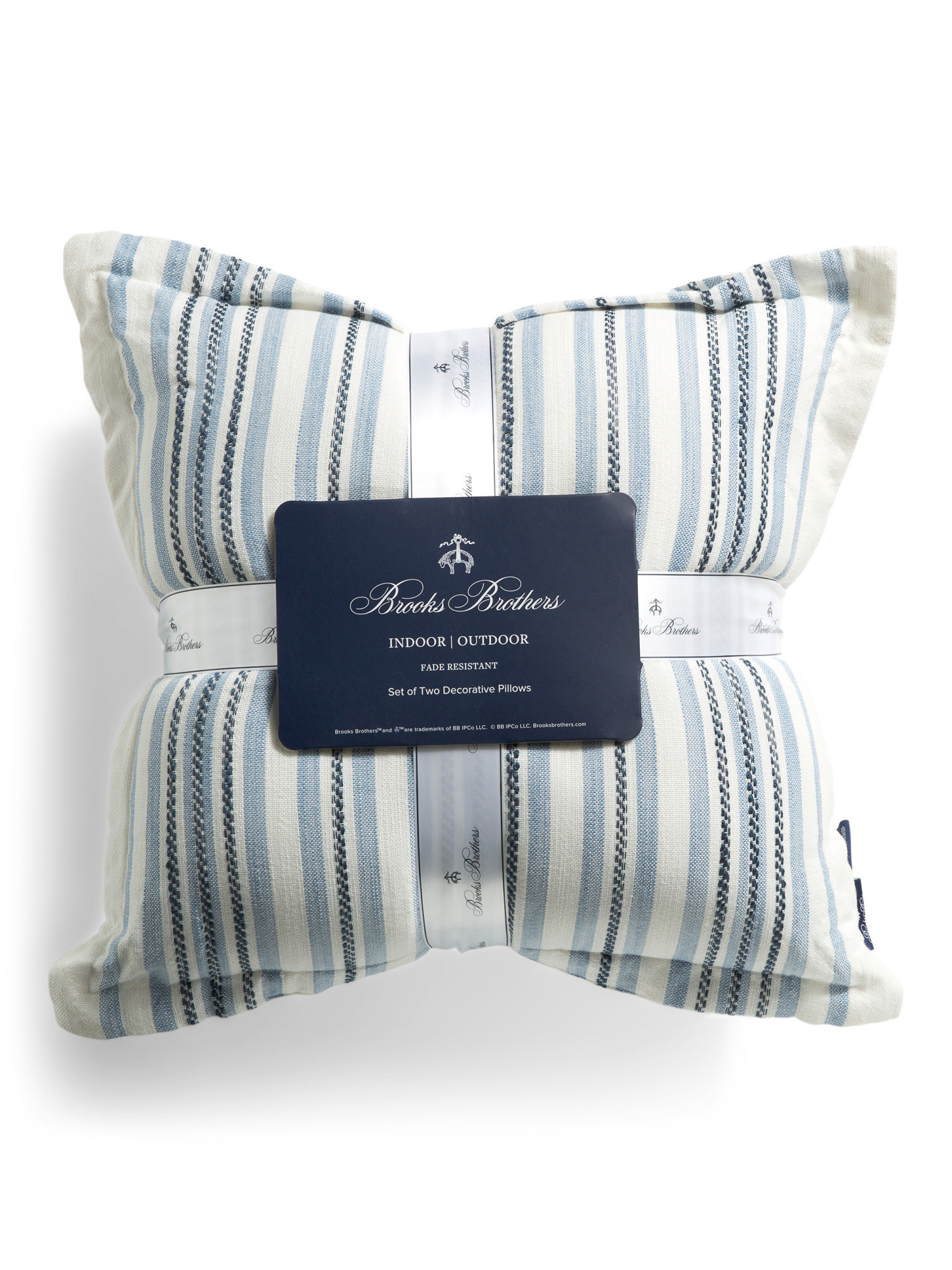 2pk 18x18 Indoor And Outdoor Chambray Striped Pillows | TJ Maxx